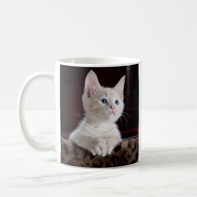 Cat Pet Photo Personlig Dubbla Side Kaffemugg (Vänster)