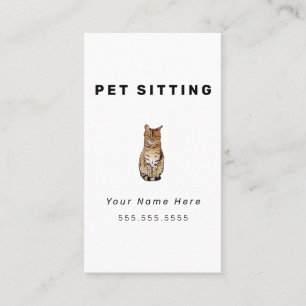 Cat Pet Sitta Affärskort Visitkort