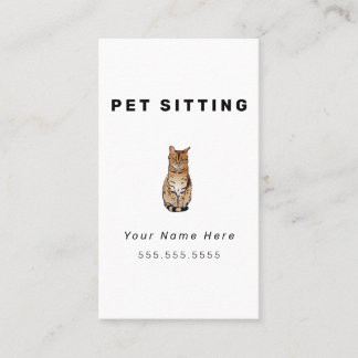 Cat Pet Sitta Affärskort Visitkort