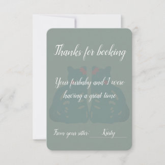 Cat/Pet Sitter's Thank You Card Tack Kort