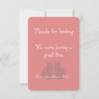 Cat/Pet Sitter's Thank You Card Tack Kort