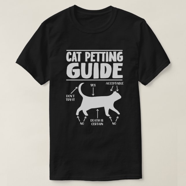 Cat Petting Guide Cats älskare T Shirt (Design framsida)