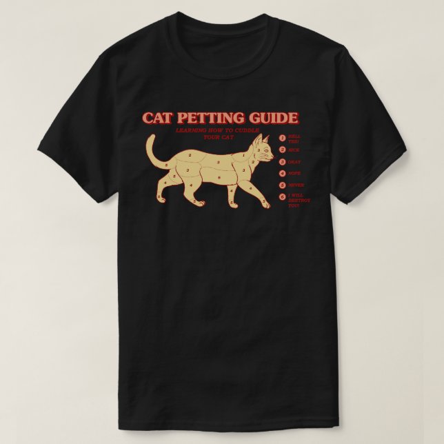 Cat Petting Guide T Shirt (Design framsida)