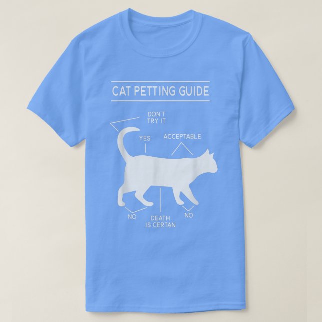 Cat Petting Guide Tee Shirt Funny Novelty Graphic (Design framsida)