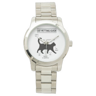 Cat Petting Guide Watch (svart utskrift) Armbandsur