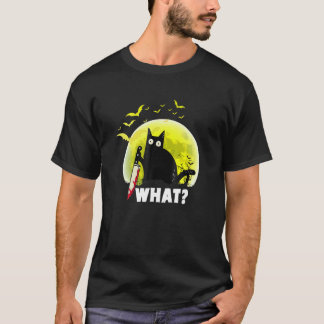 Cat Pew Madafaka Black Cat Måne Halloween Vintage T Shirt