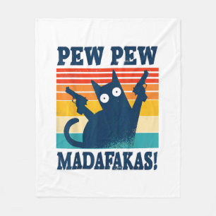 Cat Pew Pew Madafakas Crazy Cat Gun Fleecefilt