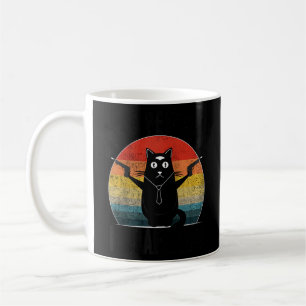 Cat Pew Pew Pew Madafakas Crazy Vintage Funny Cat Kaffemugg