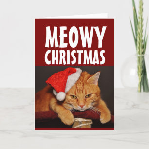CAT PHOTO ANPASSNINGSBAR CHRISTMAS GREETING CARD TACK KORT