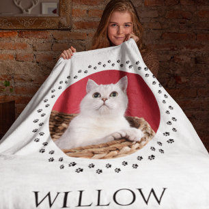 Cat Photo Blanket - Personlig Pet Keepsaké Gift Fleecefilt