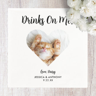 Cat Photo Bröllop Cocktail Napkins Pappersservett