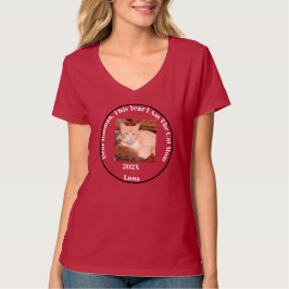 Cat Photo Cat Mom Red Funny T-Shirt