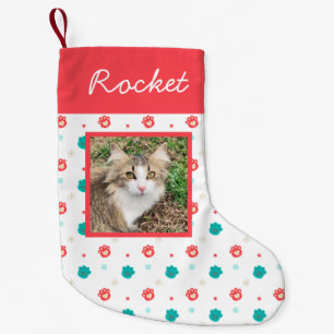Cat Photo Festive Tass avtryck Personlig Liten Julstrumpa