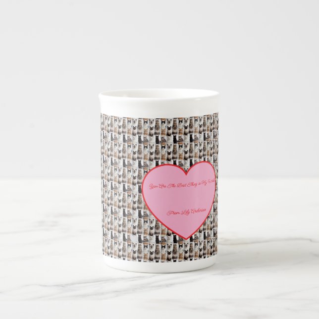 Cat Photo pattern Heart Name Specialty Mug Benporslin Mugg (Framsidan)