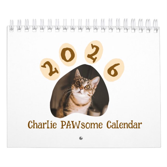 Cat Photos Make Your PAWsome Personalized Calendar Kalender (Omslag)