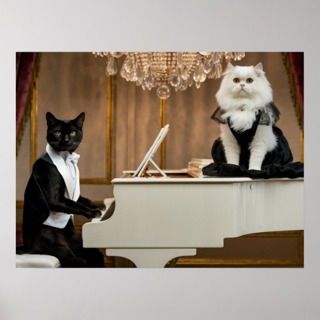 Cat Piano Lounge Act Poster (Framsidan)