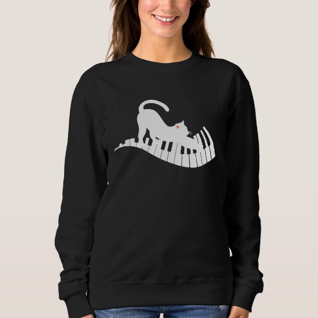 Cat Piano Music   2 T Shirt (Framsida)