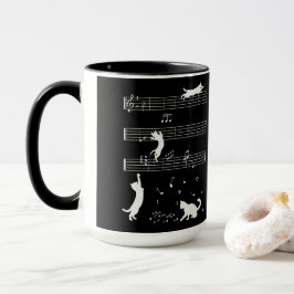 Cat Piano Notes Party Coffee Mugg
