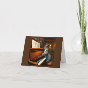 Cat Piano Player Kort