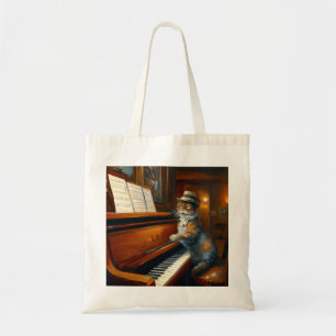 Cat Piano Player Tygkasse