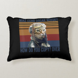 Cat Pilot Mike Echo Oscar Whisky Costume Gift Prydnadskudde