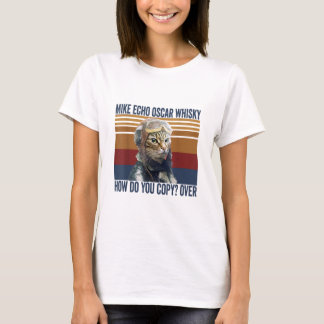 Cat Pilot Mike Echo Oscar Whisky Hur kopierar du T Shirt