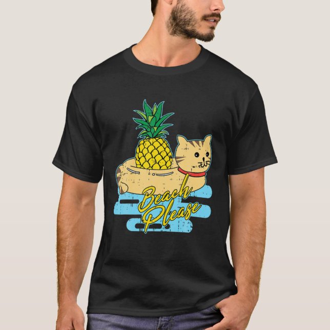 Cat Pineapple Beach Halloween Cute Easy Halloween T Shirt (Framsida)