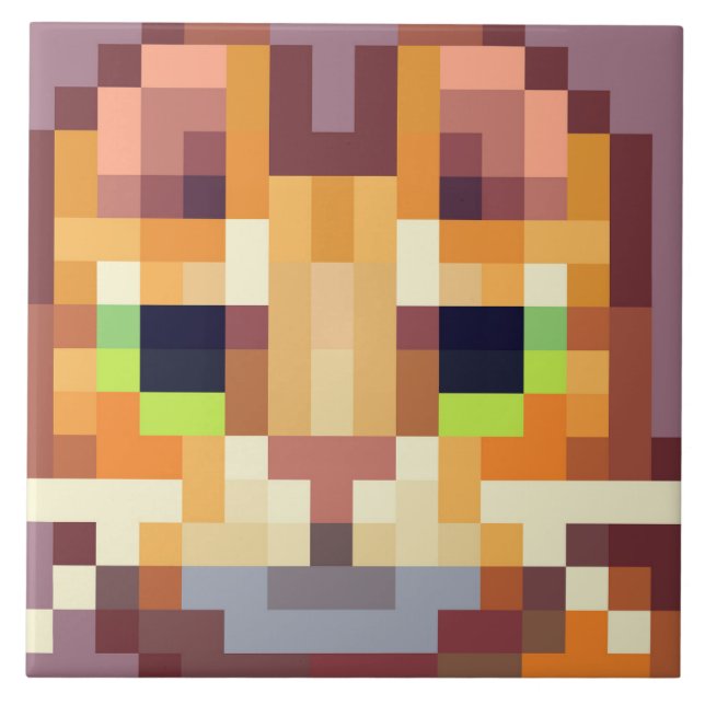 Cat pixelart kakelplatta (Framsidan)
