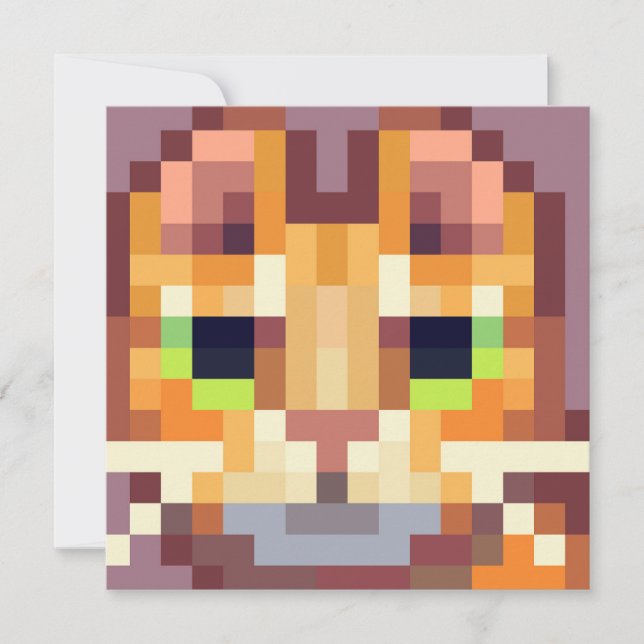 Cat pixelart, Pixel Art  Julkort (Framsida)