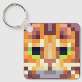 Cat pixelart, Pixel Art, sleutelhanger  Nyckelring