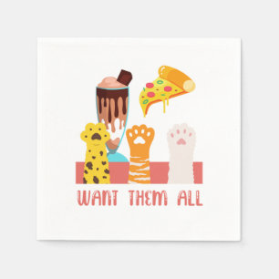 Cat Pizza Ice Cream Kitten Kattunge Pet Animal Gif Pappersservett