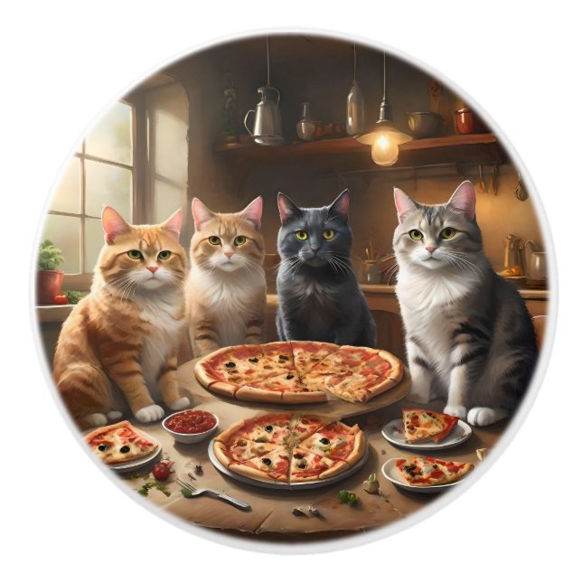 Cat Pizza Night Knopp (Framsidan)