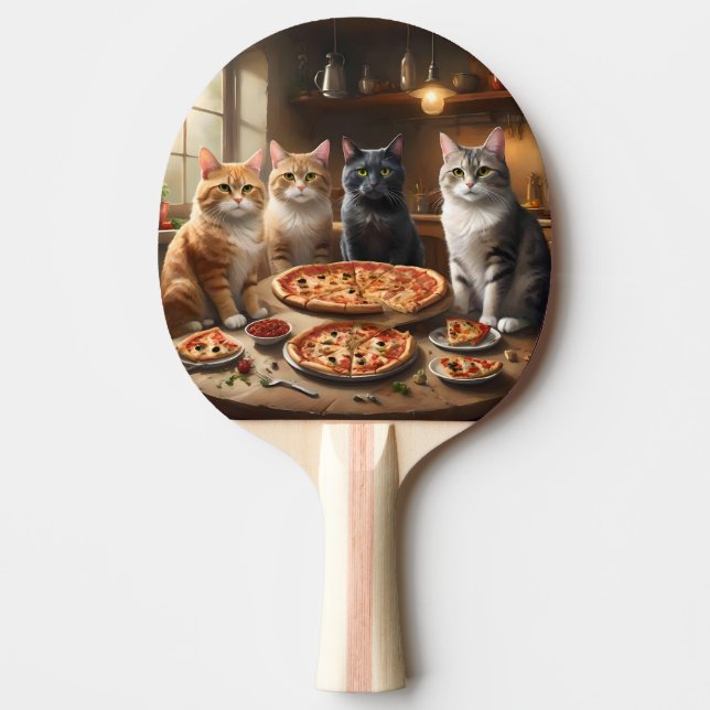 Cat Pizza Night Pingisracket (Framsidan)