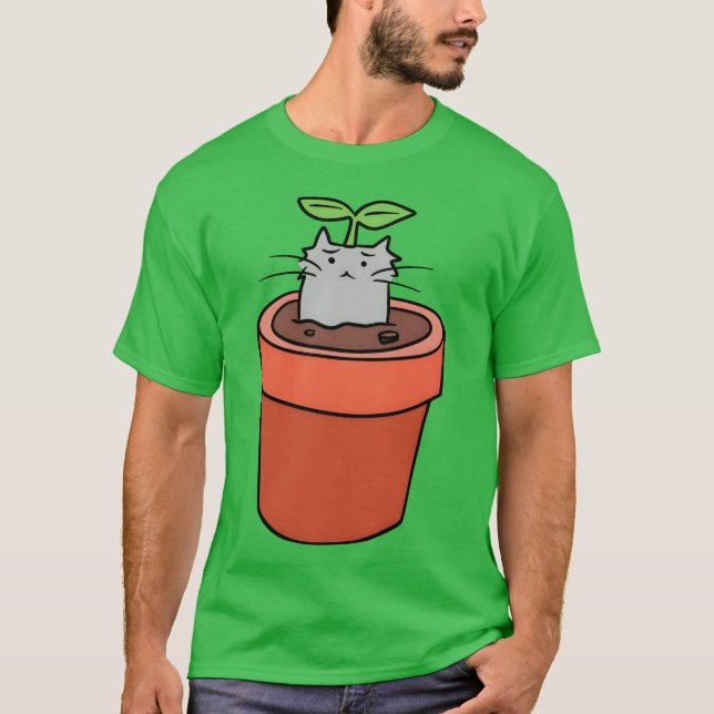 Cat Planter-flicka T Shirt (Framsida)