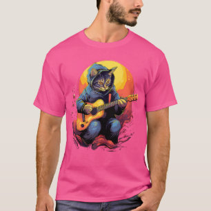 Cat Play Acoustic Guitar Music Cat Guitar Guitar T Shirt
