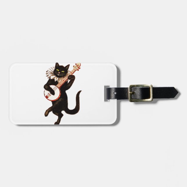 Cat play Banjo Bagagebricka (Horisontell Framsida)