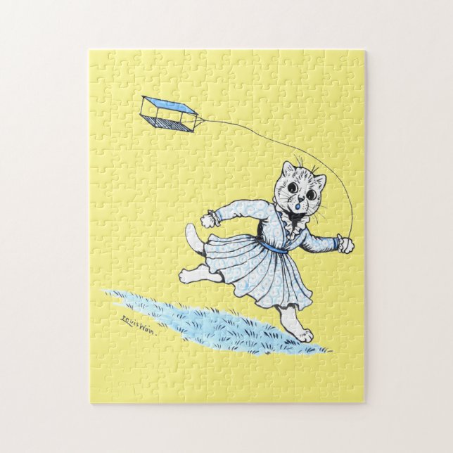 Cat Play Kite, Louis Wain Pussel (Vertikal)