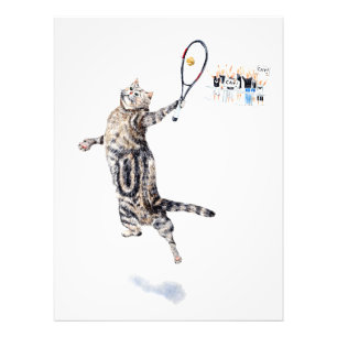 Cat Played Tennis Fototryck