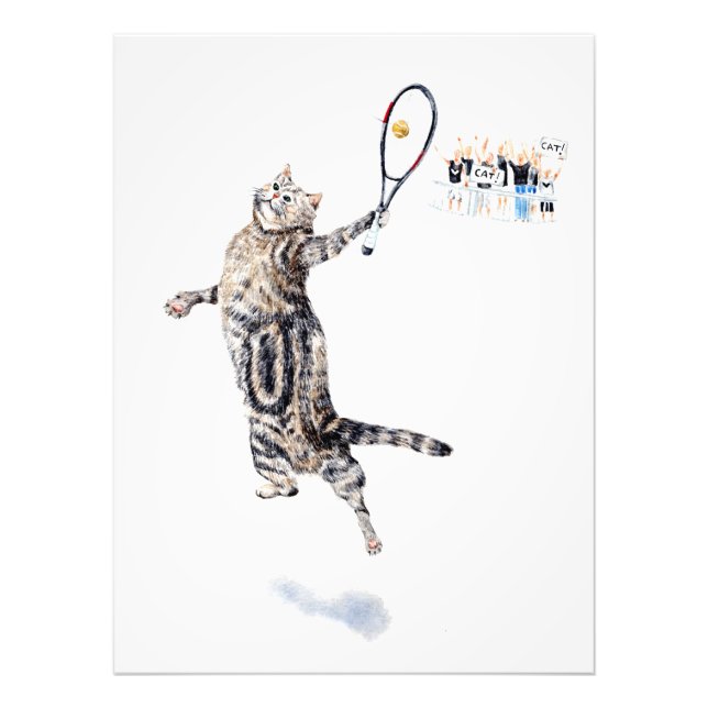 Cat Played Tennis Fototryck (Framsidan)