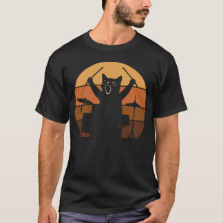Cat Playing Drums T Shirt