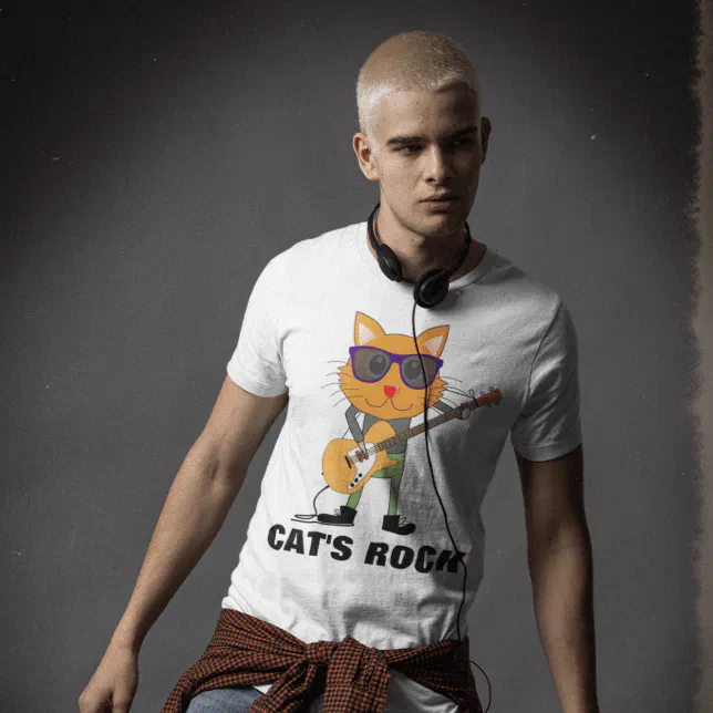 CAT PLAYING GUITAR CATS STEN T-Shirts |