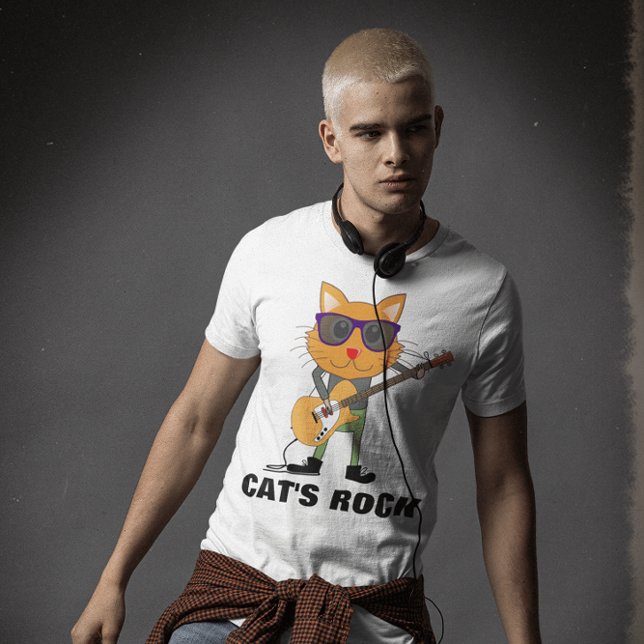 CAT PLAYING GUITAR CATS STEN T-Shirts Tees (Skapare uppladdad)