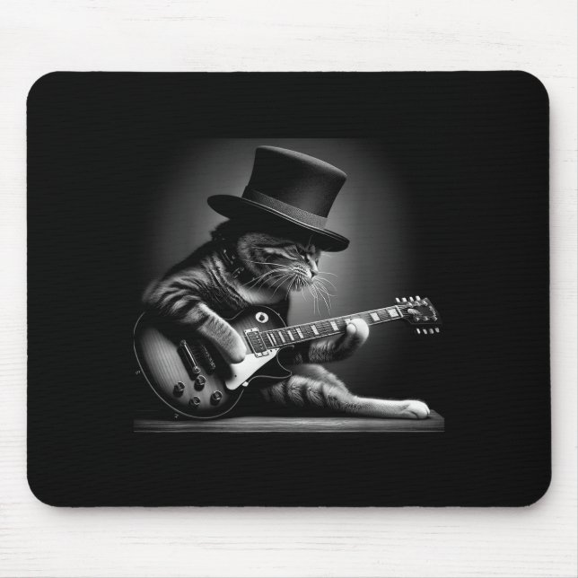 Cat Playing Guitar - Funny Rock Music Guitar Cat F Musmatta (Framsidan)