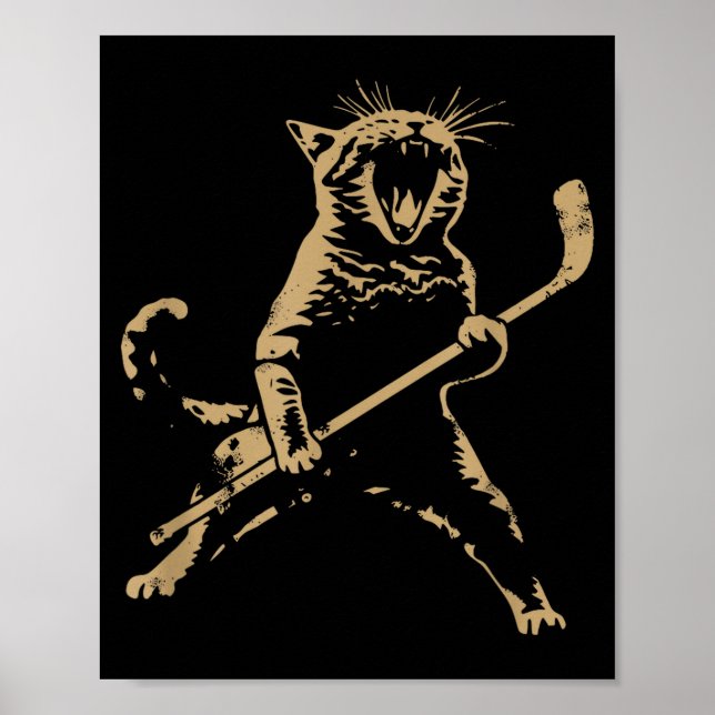 Cat Playing Ice Hockey  Poster (Framsidan)