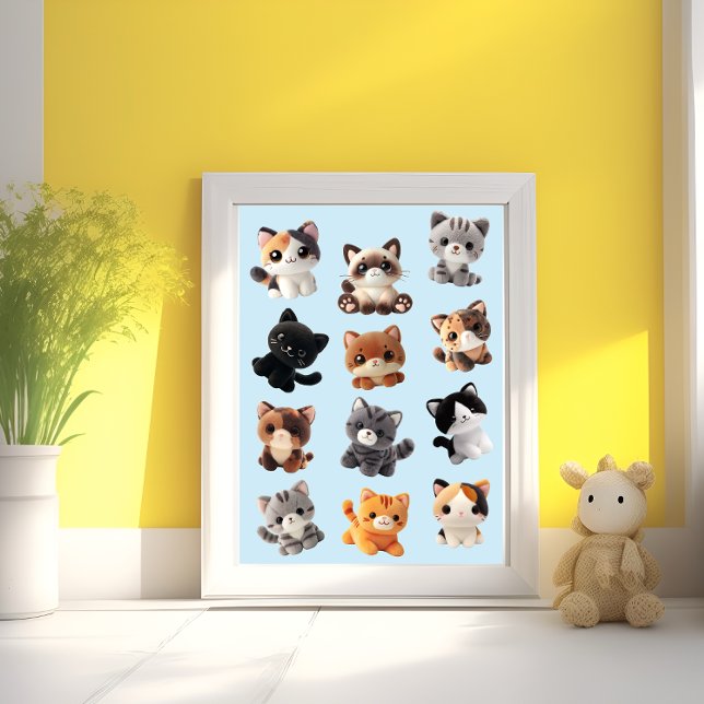 Cat Plush Leksak-samling Fototryck (Skapare uppladdad)