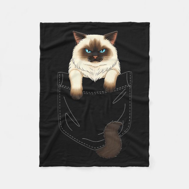 Cat Pocket Matching Cat And Owner Clothes Ragdoll  Fleecefilt (Framsidan)