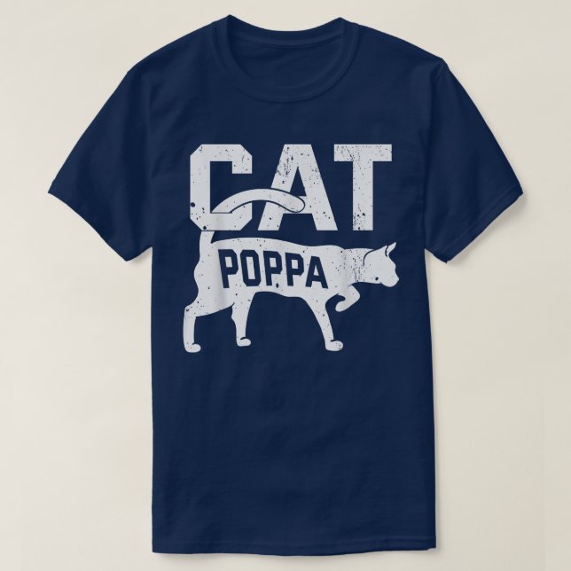 Cat Poppa Kitten Pet Owner Meow Fars dag T Shirt (Design framsida)
