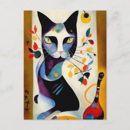 Cat portrait in expressionistic style. Art Vykort