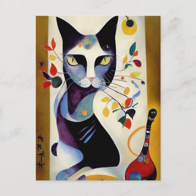Cat portrait in expressionistic style. Art Vykort (Framsida)