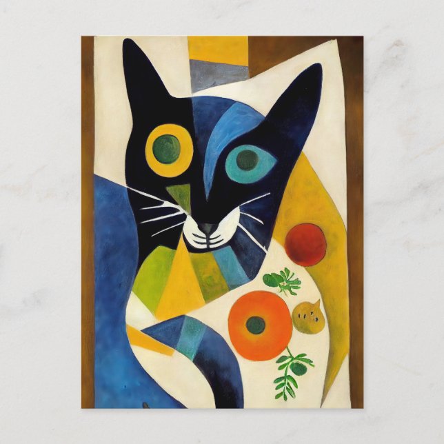 Cat portrait in expressionistic style. Art Vykort (Framsida)